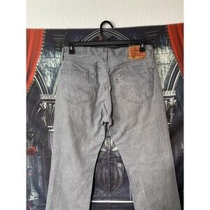 Levis 501 Jeans Mens 35x30 Gray Straight Leg Button Fly Denim Classic Style